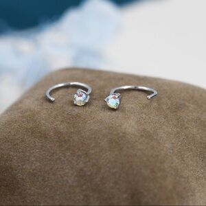 Silver Rain Sterling Silver Open Hoop Earrings
